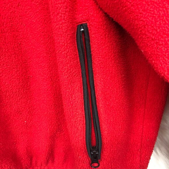 Eddie Bauer EBTEK Red Fleece Full Zip Jacket, Zip Pockets, Men’s SZ L Tall - Picture 2 of 8